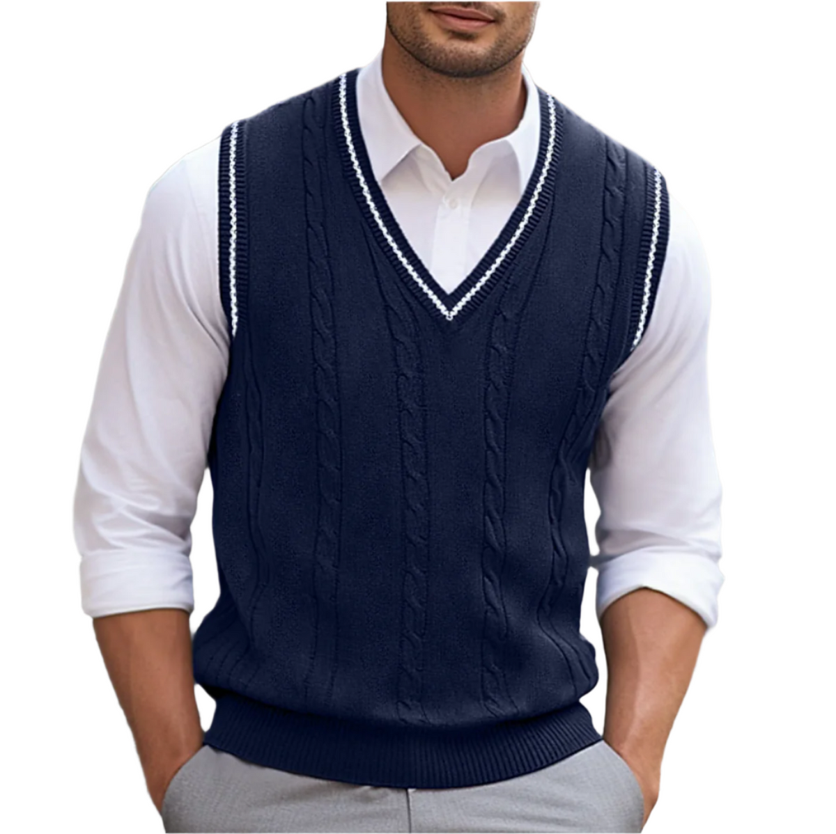 ARLEN V Neck Knit Sweater Vest