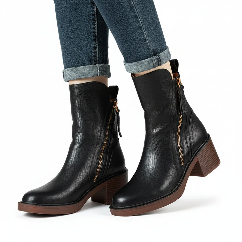 CAROLINE Leather Ankle Boots
