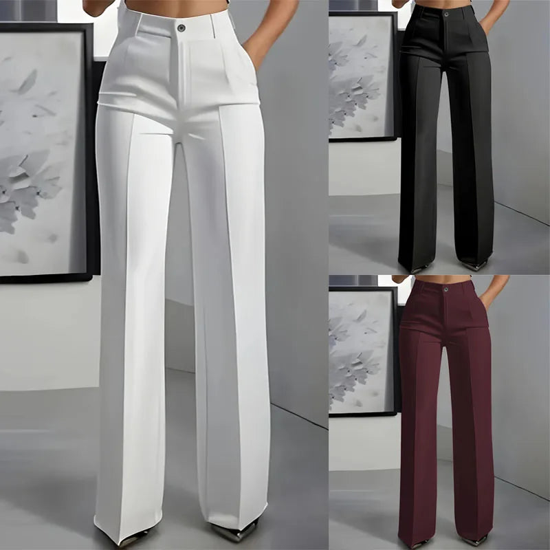 LUNA High-Waisted Straight-Cut Trousers