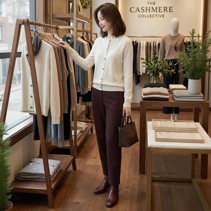 LEONIE Wool Open Knit Cardigan