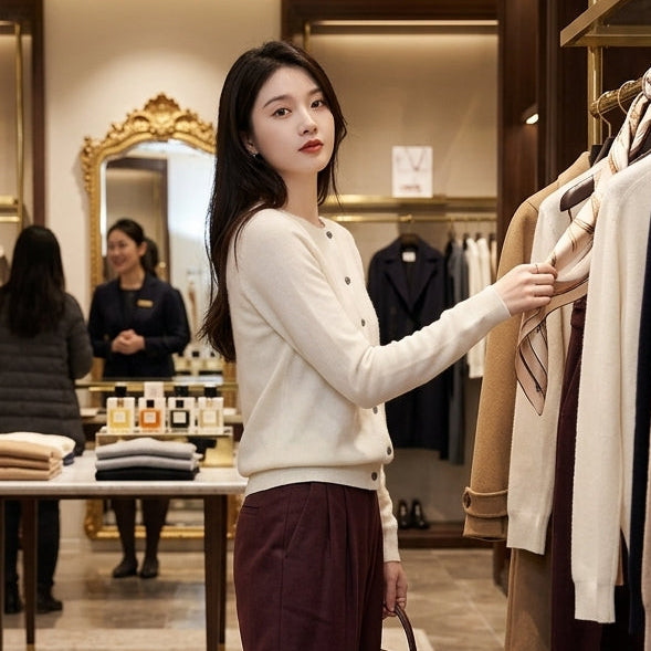 LEONIE Wool Open Knit Cardigan