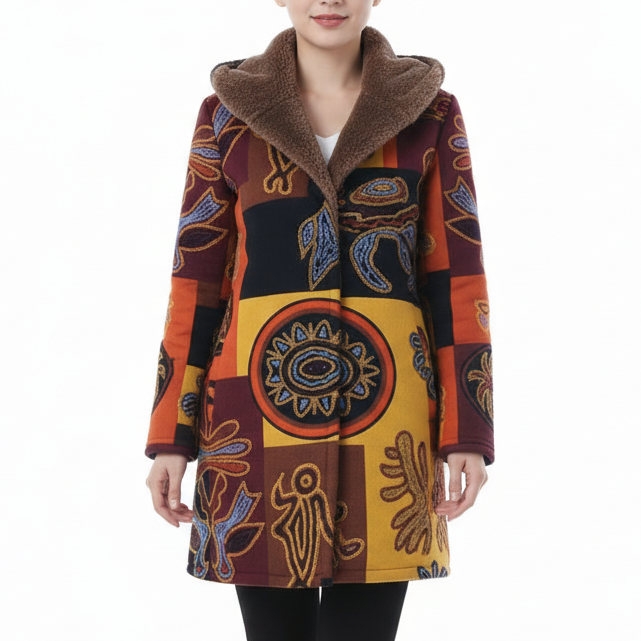 AVA Floral Long Hooded Coat