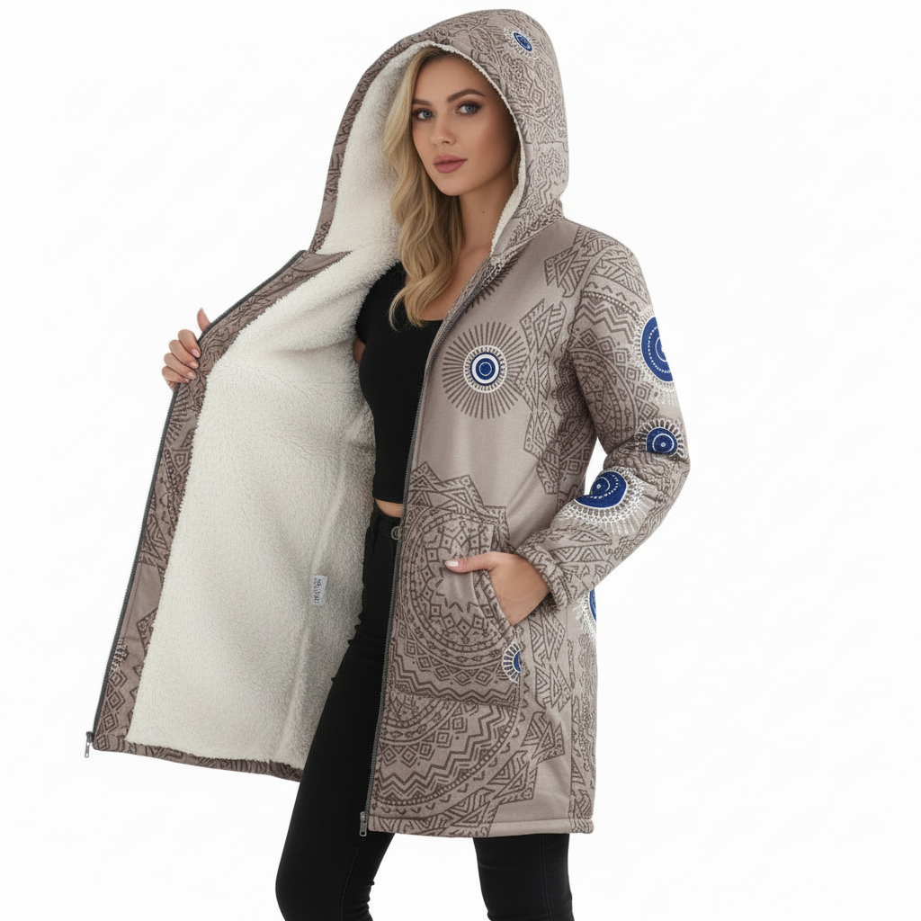 AVA Floral Long Hooded Coat