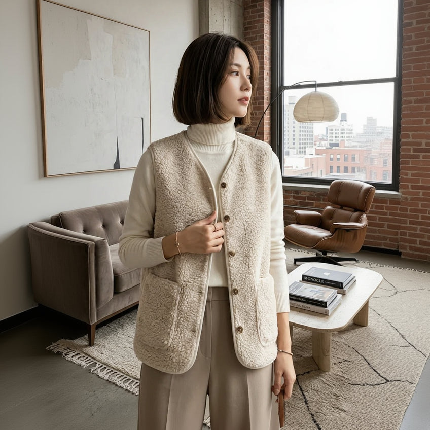 ISLA Sleeveless Wool Vest Coat
