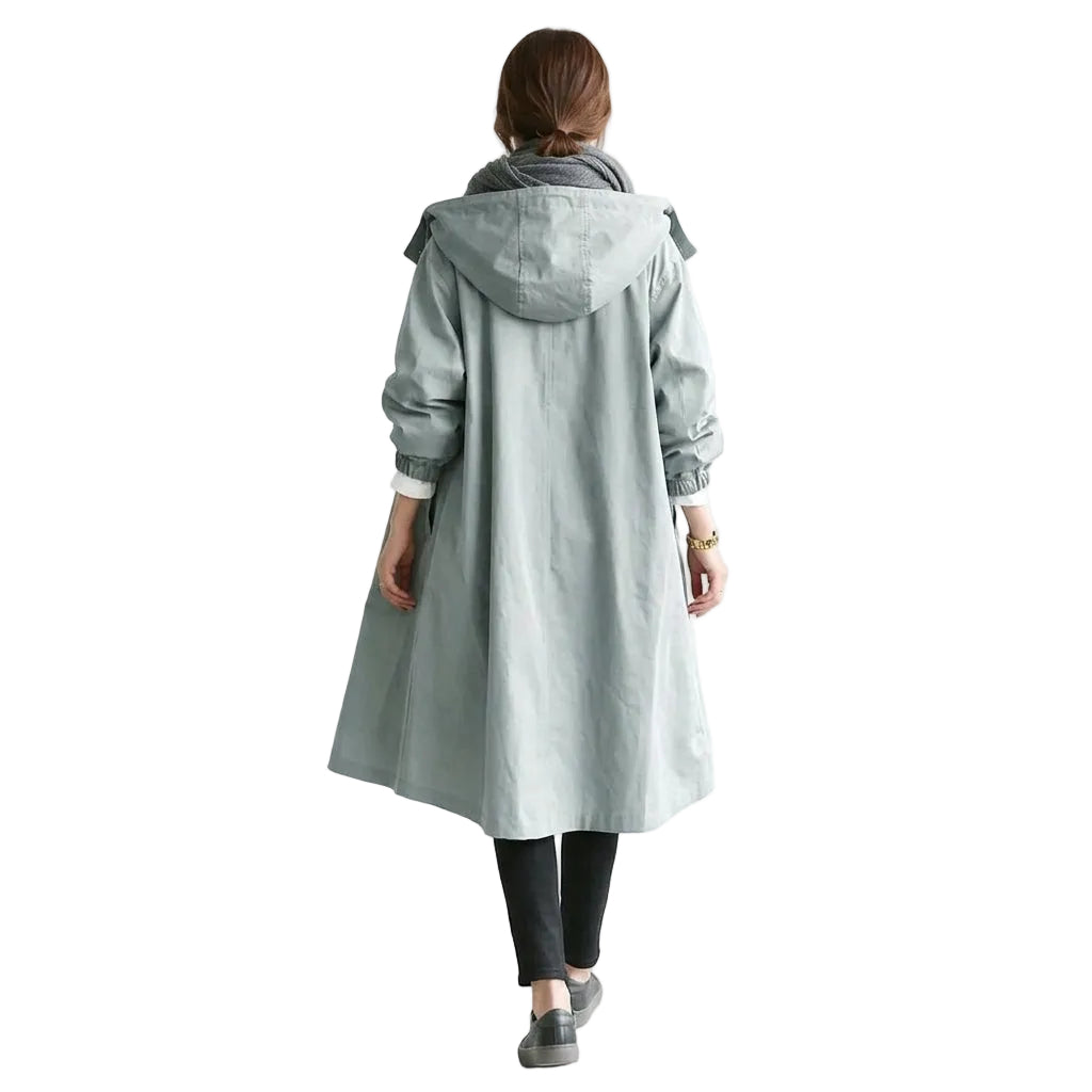 ATHENA Hooded Long Trench Coat