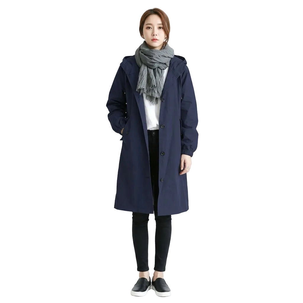 ATHENA Hooded Long Trench Coat