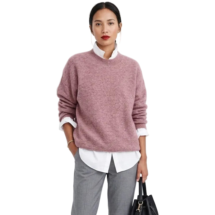 ELENA Loose Fit Button Collar Sweater