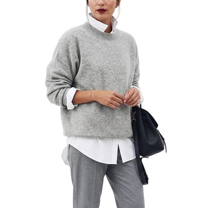 ELENA Loose Fit Button Collar Sweater