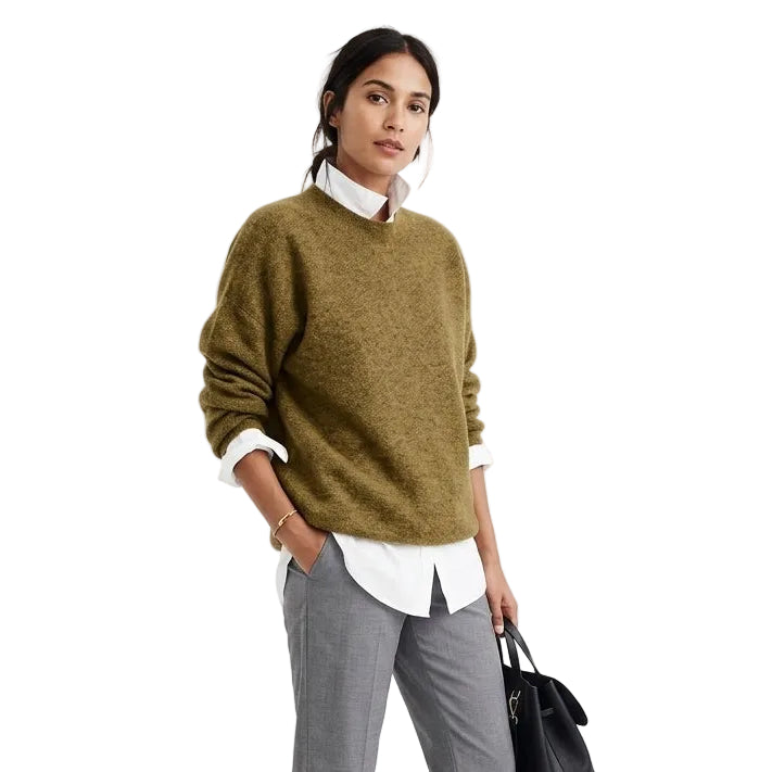 ELENA Loose Fit Button Collar Sweater