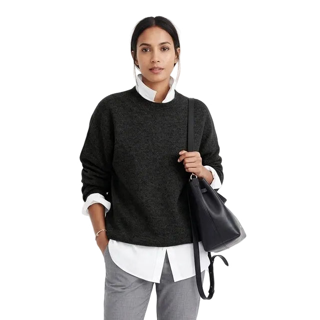 ELENA Loose Fit Button Collar Sweater