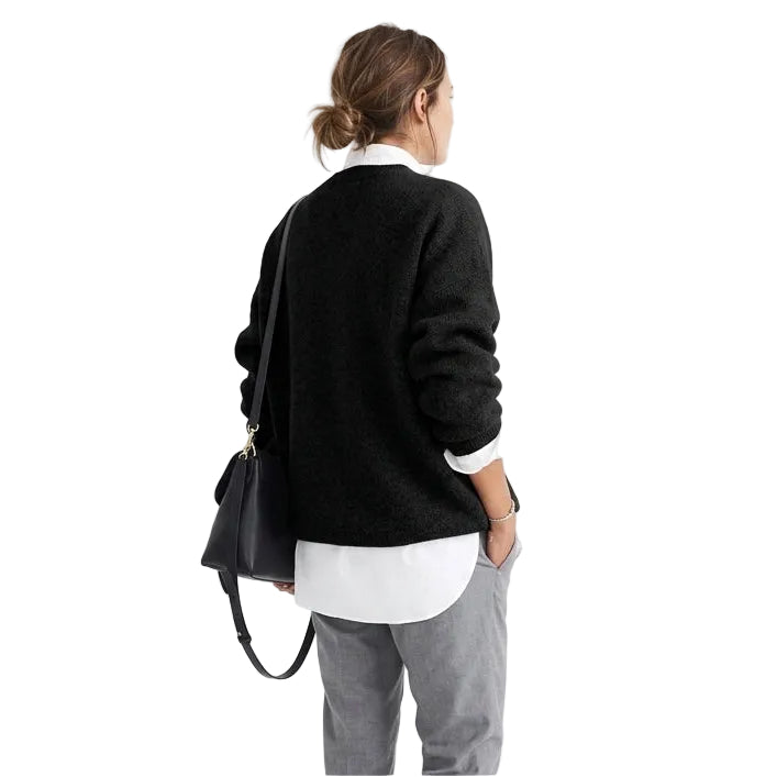 ELENA Loose Fit Button Collar Sweater