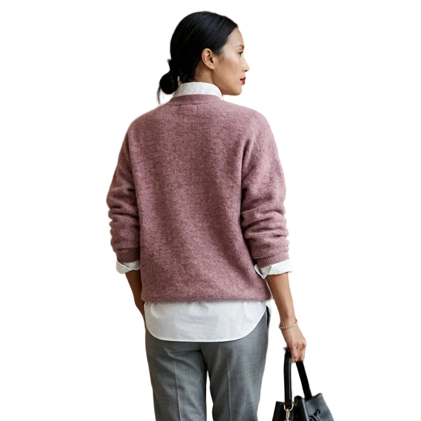 ELENA Loose Fit Button Collar Sweater