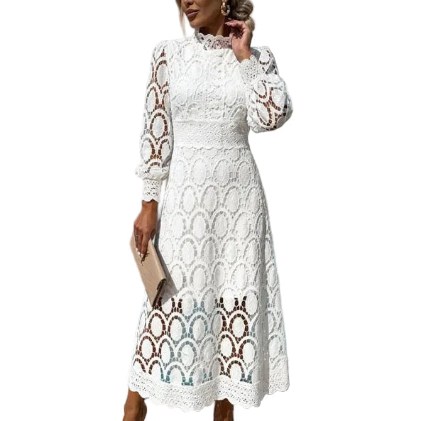GRACE Hollow Out High Neck Dress