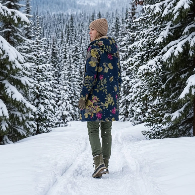 AVA Floral Long Hooded Coat