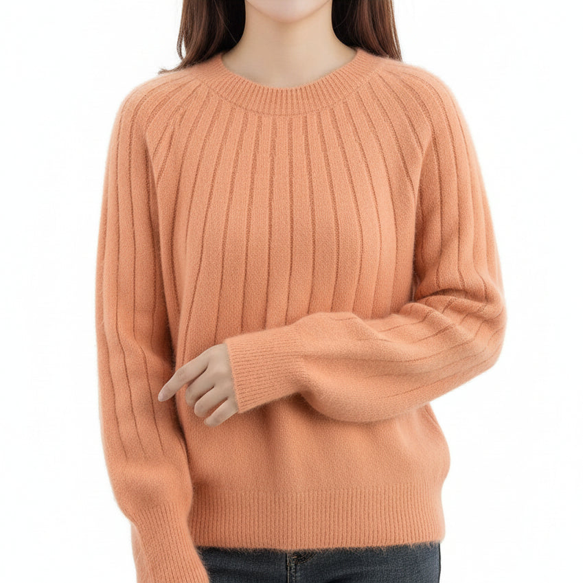 EMMA, Mock Neck Knit Pullover Cotton Acrylic