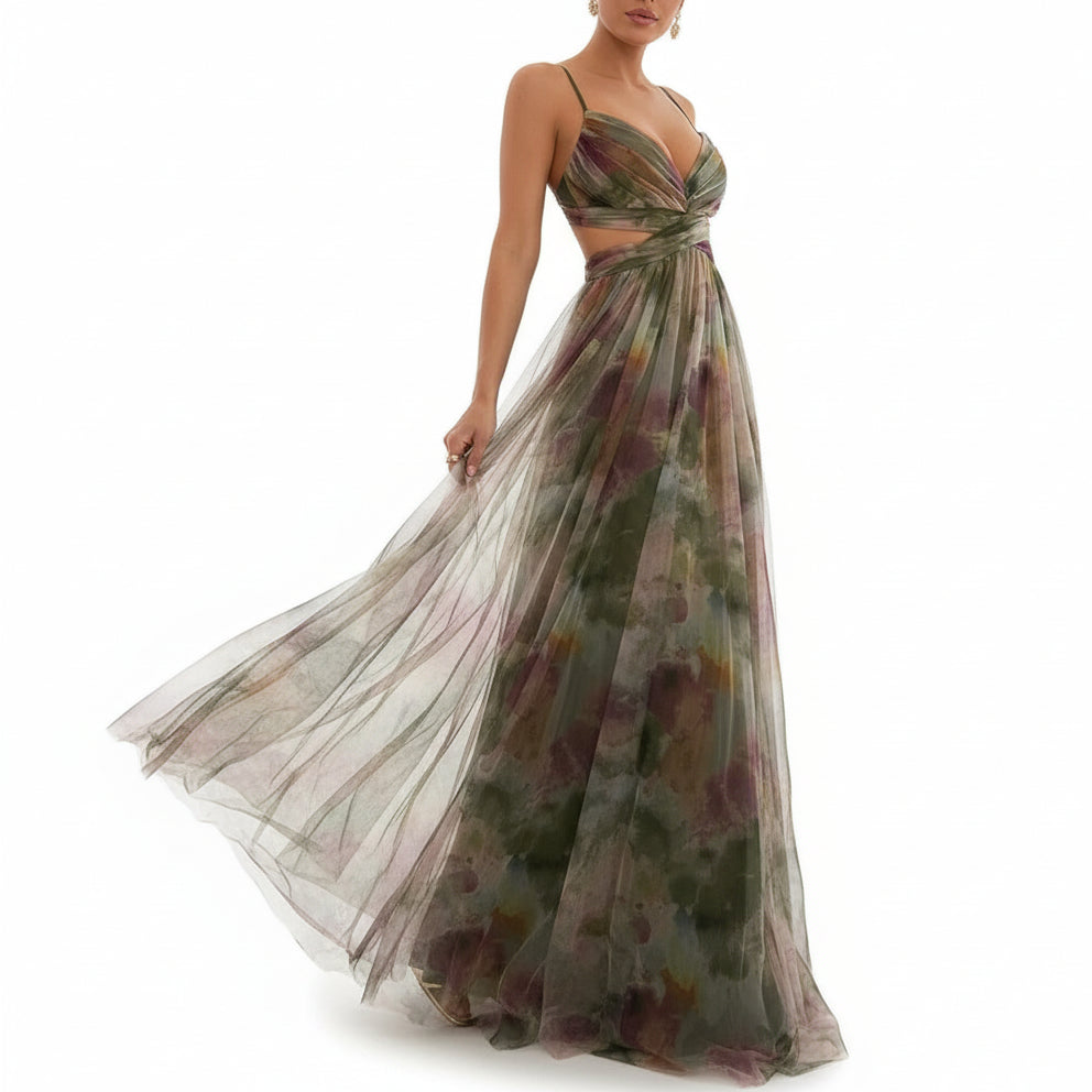 NORA Printed Sleeveless Maxi Dress