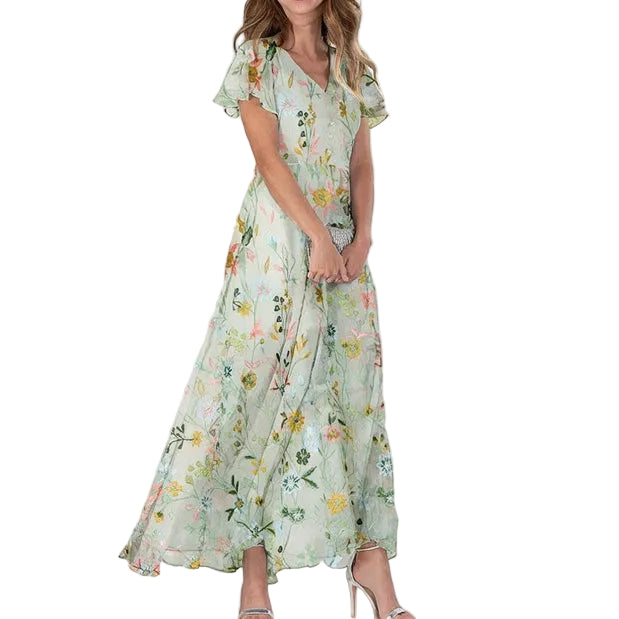 DIANE Floral V Neck Midi Dress