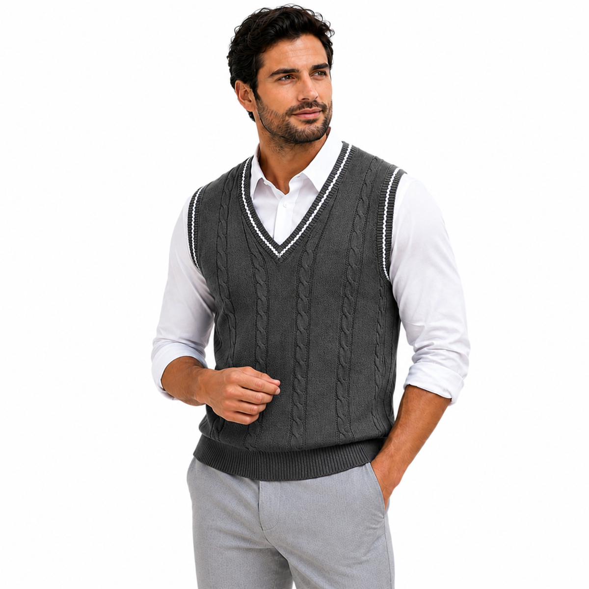 ARLEN V Neck Knit Sweater Vest