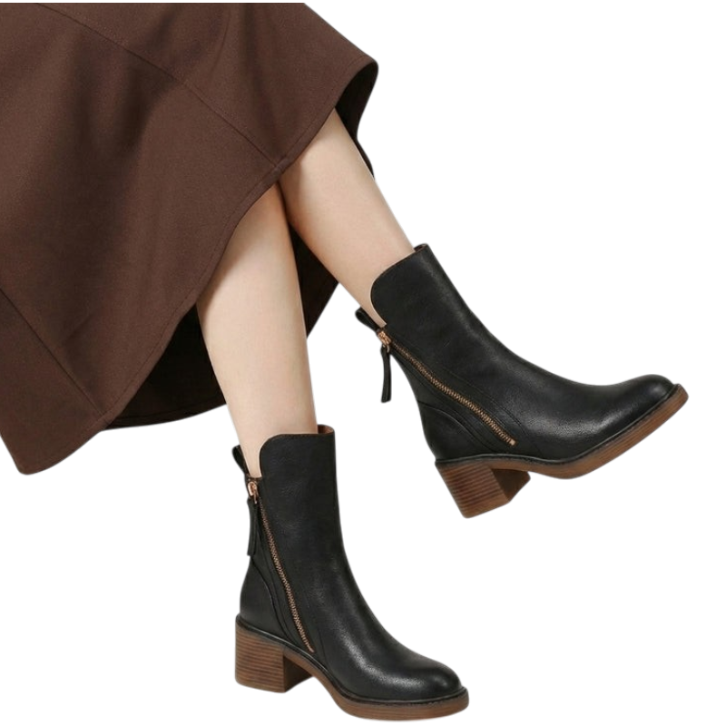 CAROLINE Leather Ankle Boots