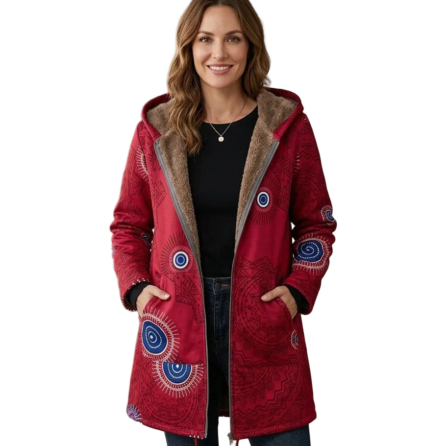 AVA Floral Long Hooded Coat