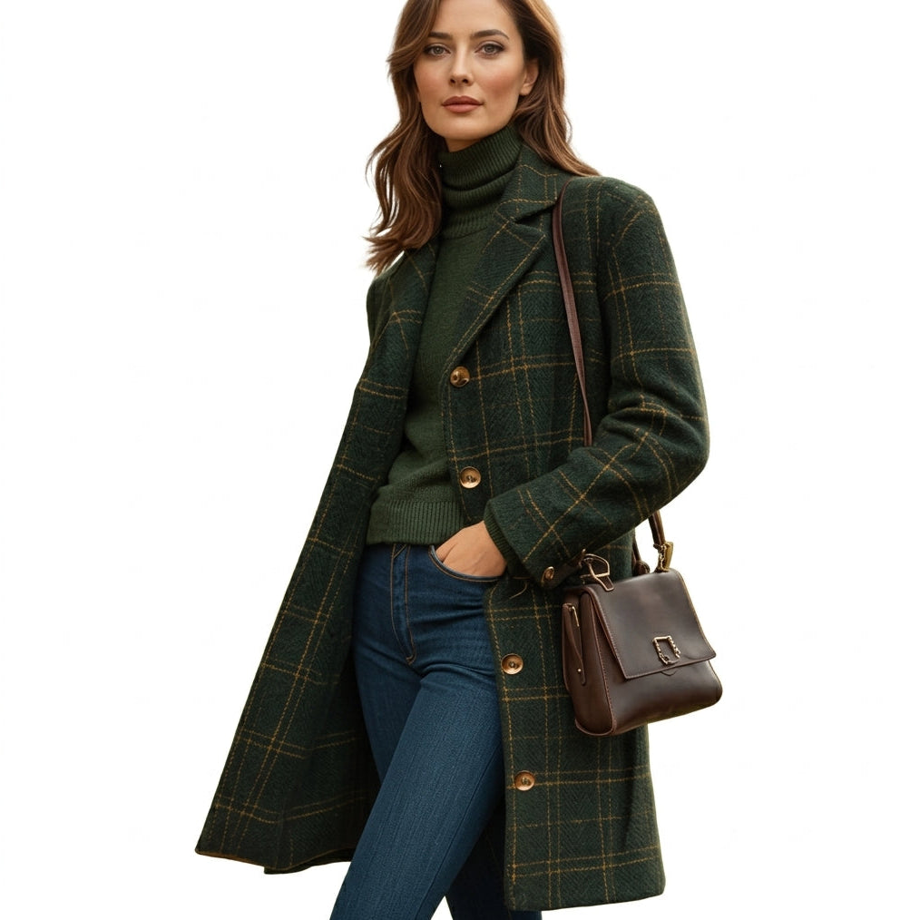 MINA Plaid Long Coat