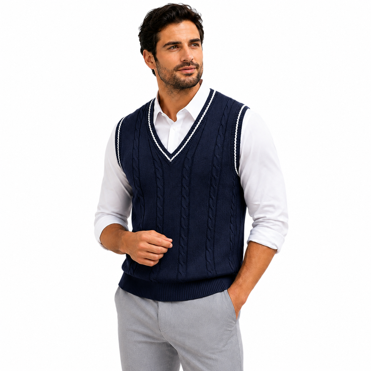 ARLEN V Neck Knit Sweater Vest