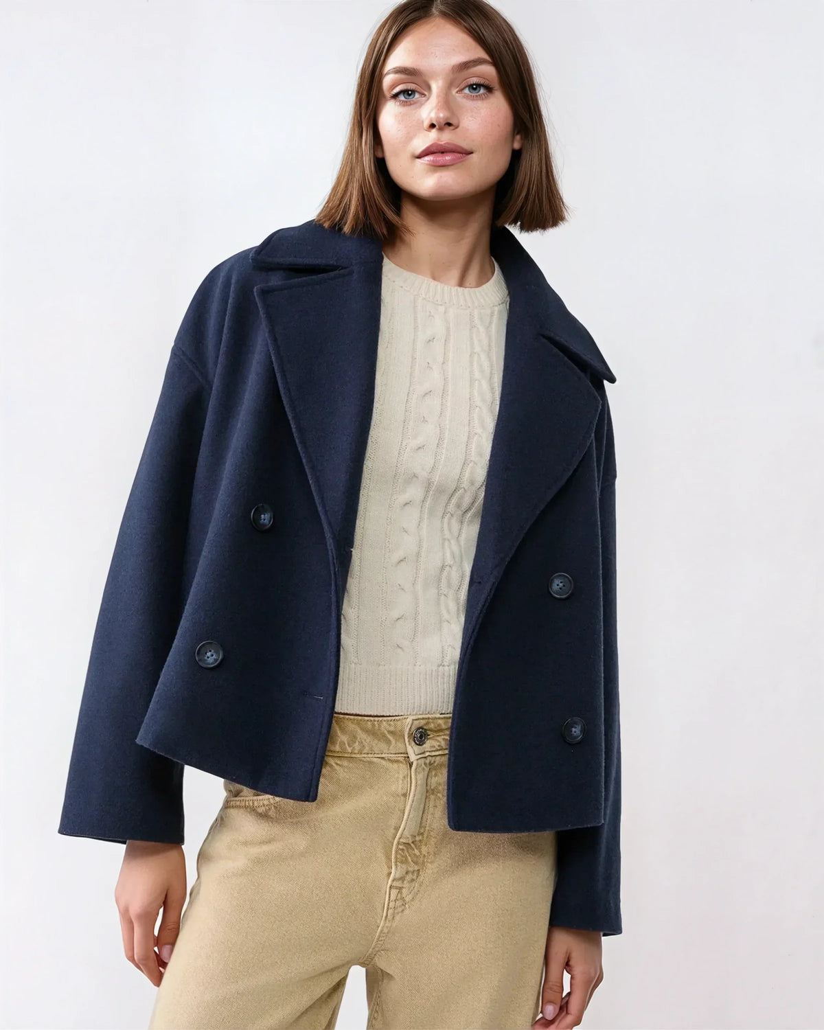 OLIVIA Double Breasted Wide Fit Jacket