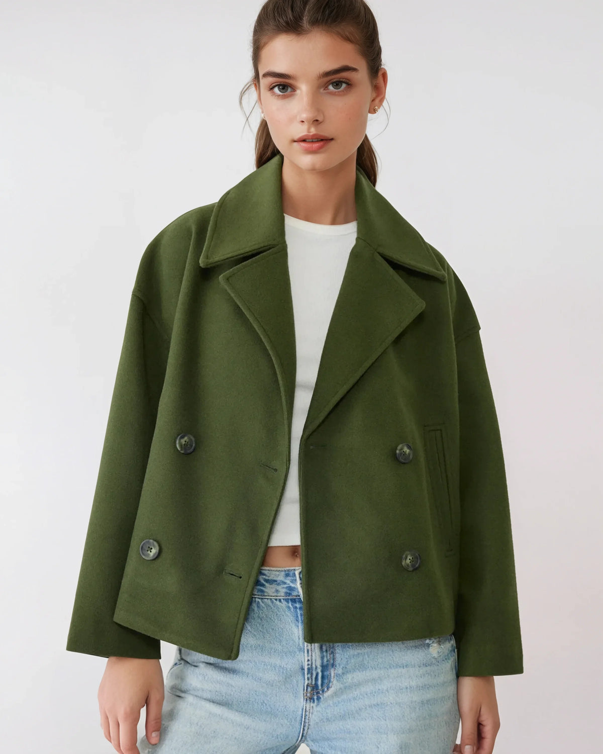 OLIVIA Double Breasted Wide Fit Jacket