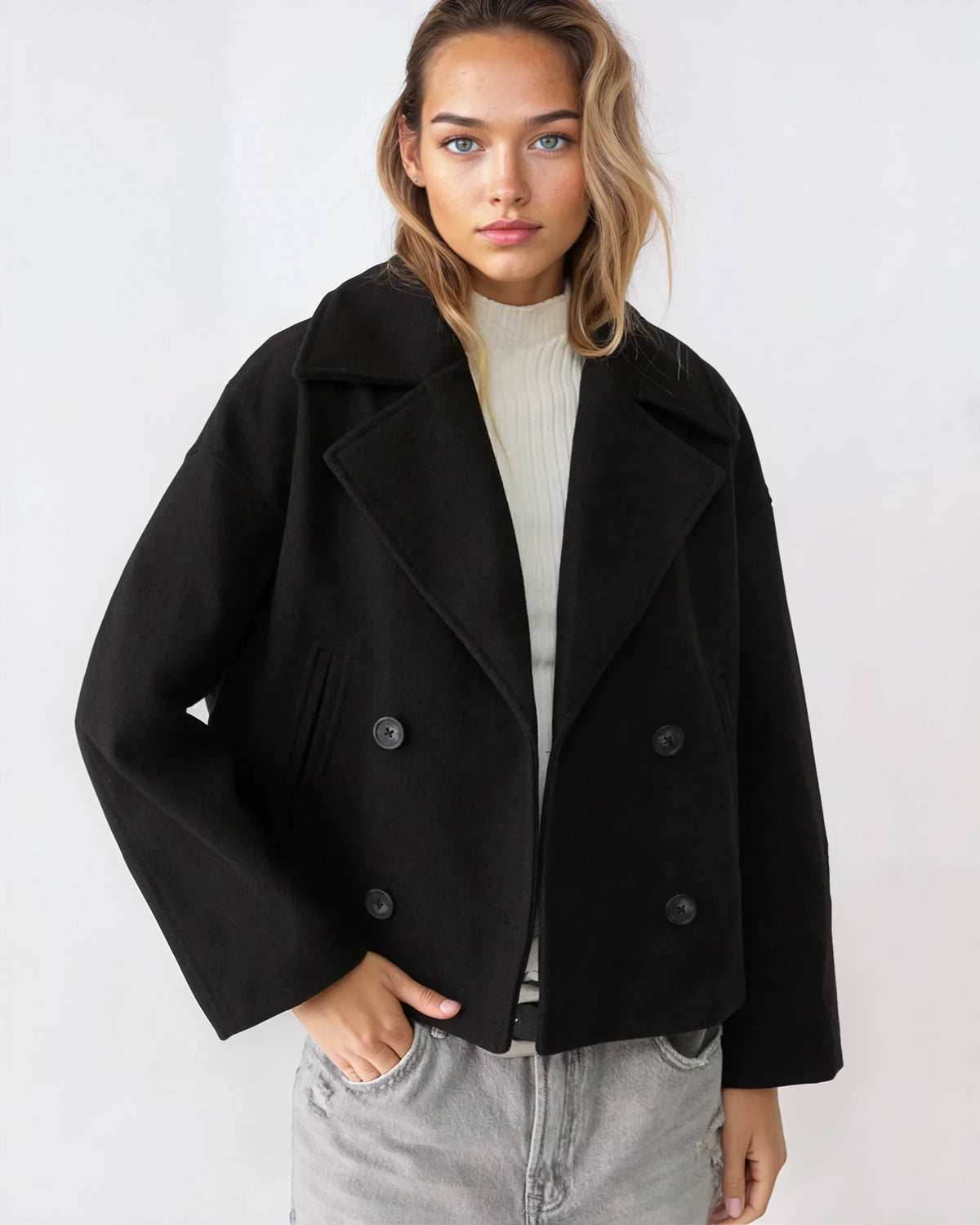 OLIVIA Double Breasted Wide Fit Jacket
