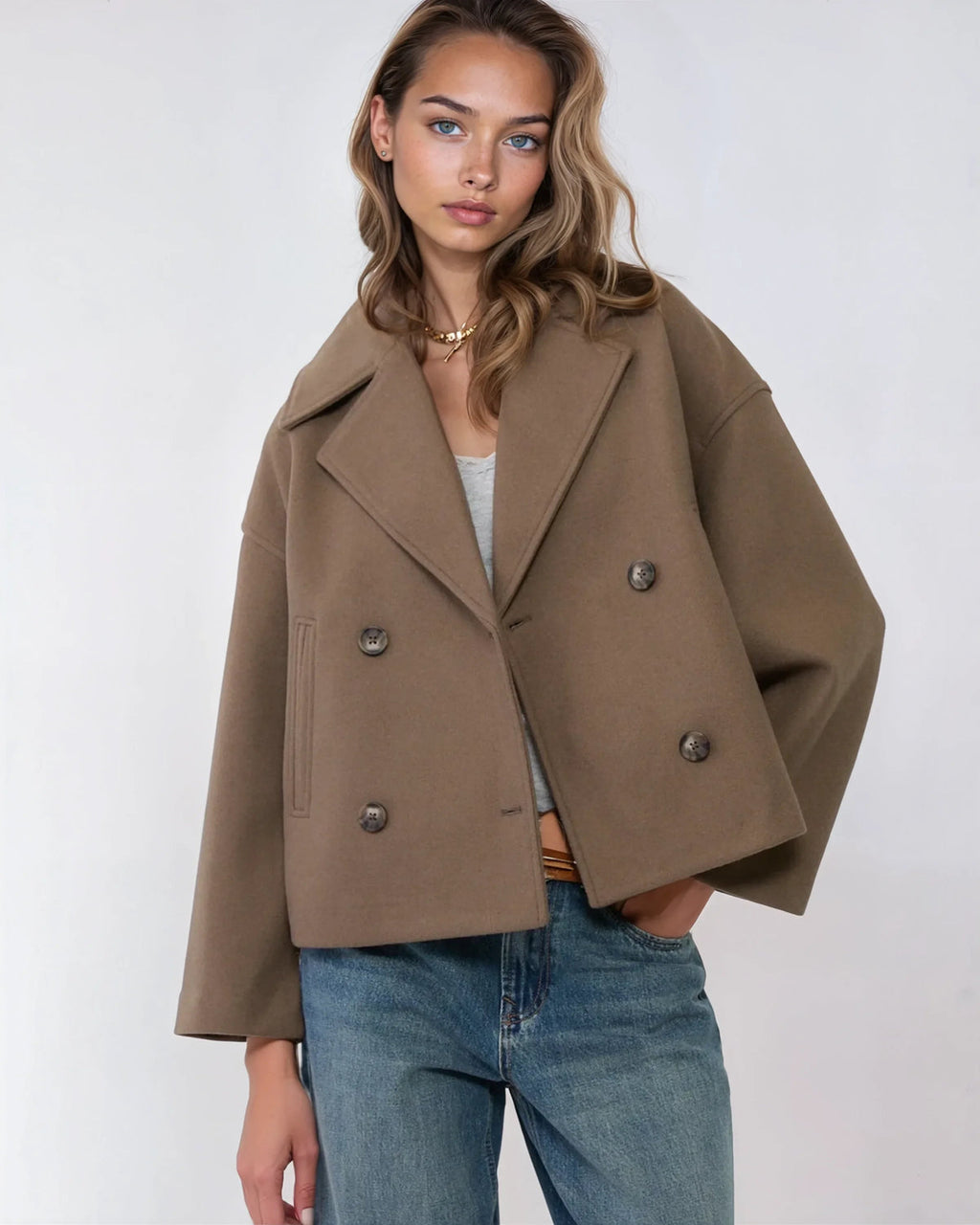 OLIVIA Double Breasted Wide Fit Jacket